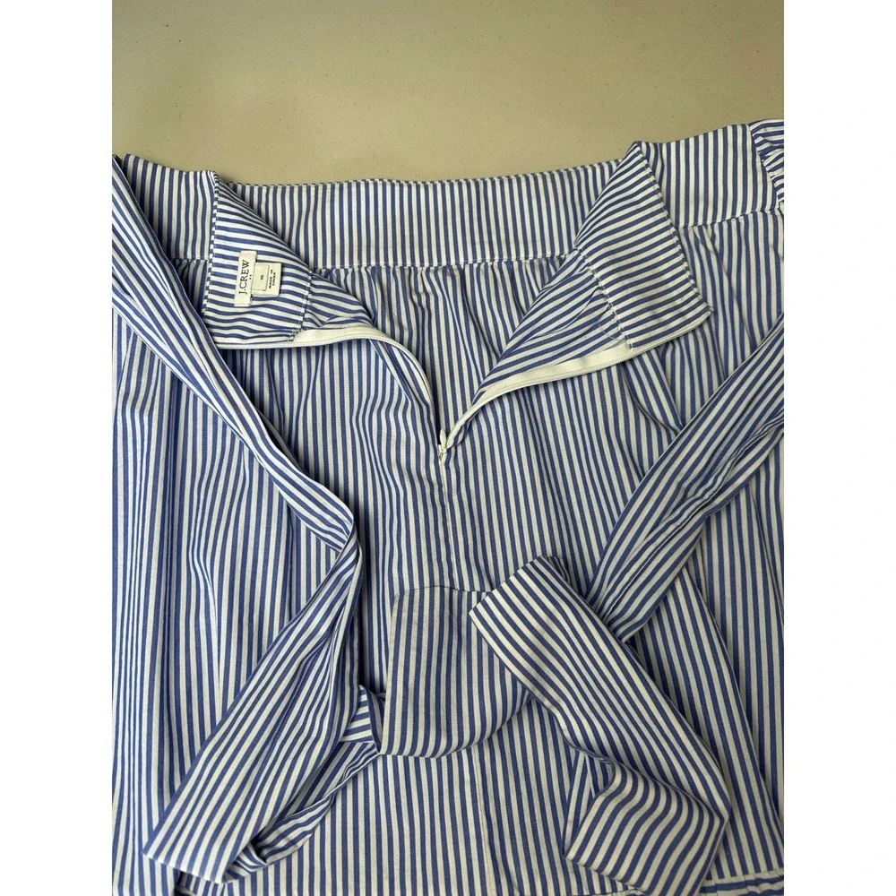 J. Crew Blue Striped Tiered Mini Skirt